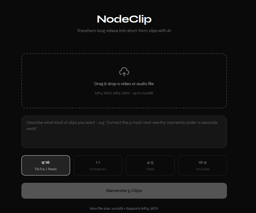 Node Clip - Short-Form Video Generator